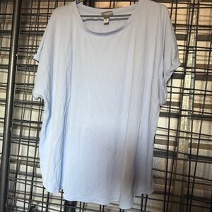 Ava & Viv 3x Light Blue Short Sleeve Top tunic shirt modal solid XXXL A7